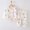 Roupas para Bebê Recém-Nascido Outono e Inverno Algodão Puro Pijama 0-3 Meses 6 Estações Primavera e Outono Conjunto de Roupas de Outono para Bebê