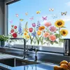 Suministro Exclusivo Transfronterizo de Pegatinas Electrostáticas Florales de Primavera Personalizadas para Decoración de Vidrio de Ventana, Pegatinas Electrostáticas de Vidrio Visibles por Ambos Lados