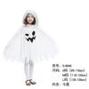 Traje de Fantasma Infantil de Halloween Transfronteiriço para Apresentação Cosplay Elfo com Capuz Capa de Fantasma Branco Roupas
