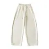 Calça Casual de Veludo de Cintura Alta com Cordão para Mulheres no Outono e Inverno, Visual Solto Emagrecedor e Caimento Fluido, Calça Versátil de Perna Reta e Larga