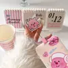 Juego de tarjetas deslizantes para estudiantes Loopy Ruby Little Beaver, tarjeta de comida, tarjeta de autobús, conjunto de protección de documentos de identidad, tarjeta de acceso para mujeres