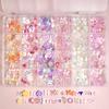 24 Cajas Dopamina Color Arcoíris Joyería para Uñas de Arte de Dibujos Animados Multicolor Blanco Combinación Accesorios DIY Material Hecho a Mano Caja