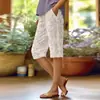Pantalas Casuais de Rua da Moda Personalizadas com Impressão Digital 3D de Novo Estilo Europeu e Americano Transfronteiriço para Mulheres, Comprimento Médio, para Ir ao Trabalho, Verão