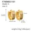 Pendientes de Acero Inoxidable con Hebilla en Forma de U y Filas de Diamantes, de Ensueño y Exquisitos, Pendientes de Circonio de Alta Calidad y Modernos en Múltiples Tamaños para Mujer