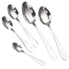1012 Cuchara Apuntada de Acero Inoxidable Cucharilla de Café Cola Apuntada Creativa Cuchara Pequeña para Helado Se Puede Grabar con Láser Venta al por Mayor Directamente del Fabricante
