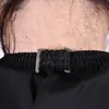 Barbería salón de peluquería bufanda para cortar el pelo de adulto bufanda para cortar el pelo chal para el pelo logo impreso aceite para tratamiento capilar bufanda negra para teñir el pelo