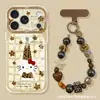Pulsera de gato estrella con estampado de leopardo adecuada para funda de teléfono Apple 17pm, linda caricatura para iPhone 15, modelo nuevo 16, 14 para mujeres