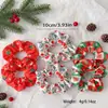 Goma para el pelo navideña transfronteriza, scrunchie estampado más vendido en Amazon, accesorio para el pelo de moda con ambiente de Año Nuevo rojo
