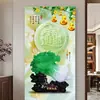Pegatinas para Puerta de Entrada, Pinturas Decorativas de Pared, Pinturas Autoadhesivas de Año Nuevo, Pegatinas de Pared, Murales Impermeables, Pinturas Colgantes para Pasillo y Sala de Estar