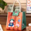 Bolsa de almuerzo con ilustración de dibujos animados, bolsa de almuerzo portátil para estudiantes y trabajadores de oficina, bolsa de lonchera aislada con papel de aluminio, venta al por mayor