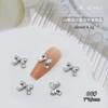 Joias de Arte para Unhas Borboleta de Liga Vintage Luxo Leve Tridimensional Prata Laço Ouro Branco K Borboleta Grande Diamante para Unhas Ornamentos