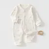 Ropa de bebé de una sola pieza sin costuras, ropa de bebé cómoda, mameluco jacquard para bebé, mono de algodón puro Clase A para bebé de primavera y otoño