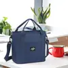 Bolsa de Almacenamiento para Viajes al Aire Libre, Bolsa de Hielo Aislada de Tela Oxford con Papel de Aluminio Engrosado, Bolso de Almuerzo Cruzado, Bolsa Térmica de Color Sólido