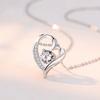 Collar en forma de corazón de plata S925 para mujer, estilo coreano, colgante sencillo que combina con todo, cadena de clavícula Mori para mujer, cadena para el cuello, mano rápida, mismo estilo