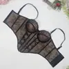 Corsé sexy de encaje estilo europeo y americano con ballenas, cómodo, adelgazante y realza la figura, perfecto para un look sofisticado, con diseño push-up y top sin tirantes
