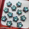 Estrella de Cinco Puntas de Circonio Estrella de Mar Multicolor Ocho Agujeros Flor de Cinco Pétalos Cuentas Espaciadoras Pulsera de Cristal con Cuentas DIY Accesorios para Pulseras y Collares