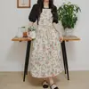 Nuevo Vestido Floral de Verano para Mujer, Falda Midi Adelgazante con Ceñidor en la Cintura, Vestido Delantal Elegante Estilo Francés Tallas Grandes
