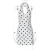 Ropa de Mujer Ins Europea y Americana 2025 Verano Nuevo Elegante Cuello Halter Cinta Espalda Descubierta Vestido Estampado de Lunares para Mujer Venta al por Mayor