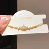 Pulsera de flor redonda de circón chapada en oro real de 18 quilates, sensación de lujo ligero de alta gama, accesorio de mano exquisito moderno vintage
