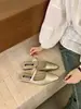 Medias Pantuflas Puntiagudas para Mujer, Nuevo Estilo Francés de Verano, Zapatos Planos Elegantes tipo Hada para el Trabajo, Zapatos de Mujer Estilo Noche