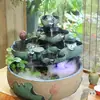 Ornamentos Criativos de Fonte com Água Corrente Bola Feng Shui Paisagem Aquática Umidificador Roda Feng Shui Chinesa Aquário Pequeno para Mesa de Sala de Estar