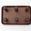Portavasos de Ébano Personalizado, Resistente al Moho y con Drenaje, Almacenamiento para Tazas de Vidrio de Escritorio para el Hogar, Tazas de Té y Vasos de Agua de Madera
