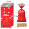 Bolsa de Embalaje para Dulces Navideños Transfronteriza Bolsa de Regalo de Santa Claus Copo de Nieve Bolsillo Plano OPP para Empaque de Galletas