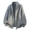 Nuevo cárdigan de punto para hombre Otoño/Invierno 2026, estilo Old Money, corte holgado, cuello alto, chaqueta casual engrosada para hombre