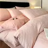 Juego de cuatro piezas de satén jacquard de algodón 100% puro, clase de lujo A, funda de edredón 100% algodón puro, sábana, juego de ropa de cama de tres piezas de alta gama para dormitorio