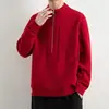 Recomendação de Item Quente Suéter Clássico de Moda com Gola Meio-Zíper Malha Solta Plus Size Preto Verde
