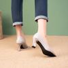Sapatos Confortáveis Pretos da Moda para Mulheres 2025 Outono Novos Salto Alto Bico Fino Solado Macio Salto Agulha Sapatos para Ir ao Trabalho