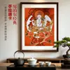 Manjushri y Madre Buda Shunthig, Nepal, Tíbet, pintura colgante thangka pintada a mano, pintura decorativa para sala de estar, estudio, sala de té, Huang Caishen