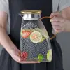 Jarra de Agua Fría Específica para Refrigerador para Uso Doméstico, Resistente a Altas Temperaturas, Gran Capacidad, Jarra de Agua Fría, Tetera de Flores, Tetera de Alto Borosilicato para Preparar Té, Artículo de Regalo