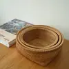 Bom Dia Loja Cesta de Armazenamento de Rattan Artesanal Vietnamita Cesta de Pão Cesta de Frutas Cesta de Lanches Cesta de Lanches