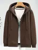 Sudadera Cardigan para Hombre con Capucha, Cremallera, Talla Extra Grande, Forro Polar, Engrosada, Corte Holgado, Chaqueta Deportiva Casual, Nuevo Estilo de Invierno
