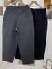 Pantalones casuales rectos de cintura alta para mujer, de color liso, holgados y adelgazantes, estilo coreano, para primavera y otoño, hechos a mano.