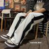 Pantalones casuales finos de primavera y verano para hombre, pantalones deportivos holgados de estilo coreano a la moda con puntera en la pierna, pantalones deportivos atractivos que combinan con todo.