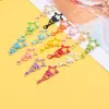 Llavero de pentagrama color macarrón con cierre de langosta, llavero giratorio para accesorio de bolsa de peluche con cuentas DIY