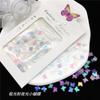Joyería de Resina de Celebridad de Internet Japonesa Flor Transparente Aurora de Cinco Pétalos Joyería para Arte de Uñas Flor Luminosa Alas de Mariposa Lazo