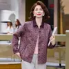 Chaqueta de Primavera y Otoño para Mamá 2026 Nuevo Estilo Casual Corto para Personas de Mediana Edad y Mayores, Elegante Camisa Floral para un Look Juvenil
