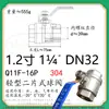 Válvula de esfera roscada de duas peças em aço inoxidável 304 q11f-16 plataforma alta rosca interna WOG alta temperatura robusta 2PC
