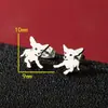 Brincos de Tarraxa para Cães e Gatos Pet INS Unissex Fofos de Animais Pequenos Aço Inoxidável Cortados Múltiplos Estilos