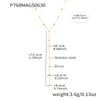 Collar con Colgante en Forma de Y de Zirconia Corazón Pequeño Misterioso Moda de Nicho Apilamiento Acero Inoxidable Oro de 18K Joyería Nueva para Mujer