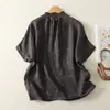 Estilo Verano 2026 Nuevo Estilo Estampado de Lunares Estilo Artístico Camisa Delgada Top de Manga Corta para Mujer