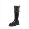 Botas Largas para Mujer 2026, Engrosadas y Ensanchadas, Adelgazantes, Debajo de la Rodilla, con Tacones Gruesos, Suelas Gruesas, Hebilla de Cinturón, Caña Alta, Botas de Montar