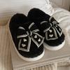 Zapatillas de Casa Cálidas de Felpa para Mujer Estilo Hada con Lazo en Forma de Corazón Suela Suave Ligeras Cómodas de Algodón