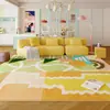 Alfombra de Piso para Sala de Estar de Área Grande y Cobertura Completa de Dopamina Colorida Modelo Nuevo 2025 Lavable y Limpiable Antideslizante Alfombra para Sofá y Mesa de Café