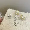 Pendientes Geométricos de Perlas Nuevos y Elegantes de Dongdaemun, Corea del Sur, para Mujer, Estilo Ins Cool, Pendientes de Nicho, Aguja de Plata, Retro