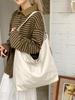 Bolso de Hombro de Estilo Coreano Simple para Mujer Color Sólido Gran Capacidad Bolso Cruzado para el Desplazamiento Diario Viajes Estudiante Bolso de Clase
