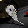 Broche de plumas con personalidad de diamantes, accesorios de ramillete de moda retro directo de fábrica, nueva fuente de listado de fábrica